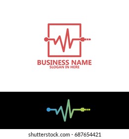  Cable Wave Logo Template Design