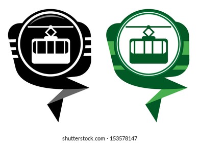 Cable way funicular black and green pointer
