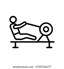Icono de levantamiento de pesas por cable, gráficos de Vector de línea