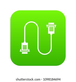 Cable Wire Computer Icon Digital Green For Any Design Isolated On White Vector Illustration