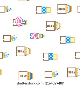 Cable Wire Electrical System Vector Seamless Stock Vector (Royalty Free ...