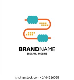 Cable, Wire, Joint, Capacitors Business Logo Template. Flat Color. Vector Icon Template background