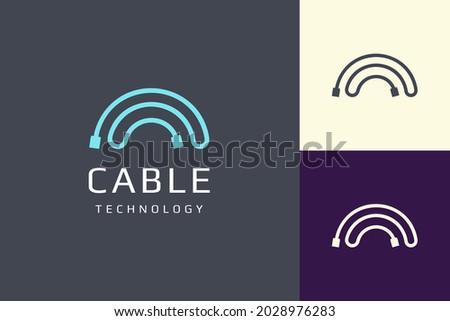 Cable or wire logo in simple and modern shape