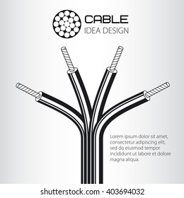 Cable, wire, vector design.