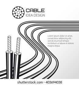 Cable, wire, vector design.