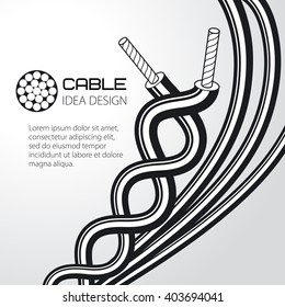Cable, wire, vector design.