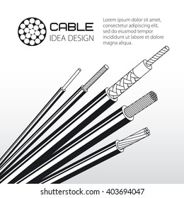 Cable, wire, vector design.