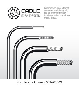 Cable, wire, vector design.
