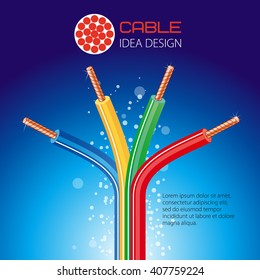 Cable, wire, vector design.