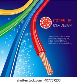 Cable, wire, vector design.