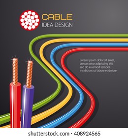 Cable, wire, vector design.