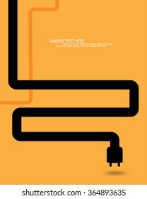 cable wires and plug silhouette illustration vector drawing