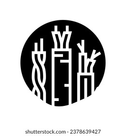 cable wiring electronics glyph icon vector. cable wiring electronics sign. isolated symbol illustration