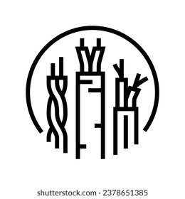 vector de icono de la línea electrónica de cableado. señal electrónica de cableado. símbolo de contorno aislado ilustración negra