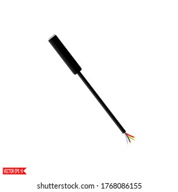 
cables y conectores. ilustración de usb, cable y conector en un estilo plano