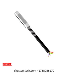 
cables and connectors. illustration of usb, cable and connector in a flat style