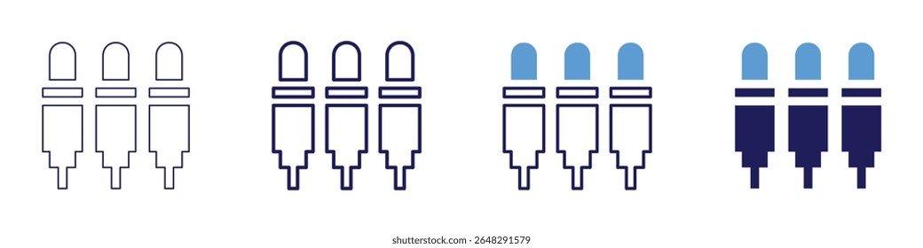 Cables icon in 4 different styles. Thin Line, Line, Bold Line, Duotone. Duotone style. Editable stroke.