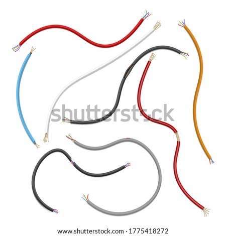 Cable with ripped out flush-mounted box on concrete floor