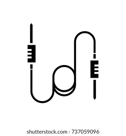 cables - sound icon, vector illustration, black sign on isolated background