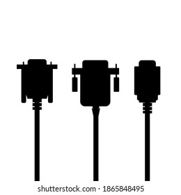 cables vector back sockets for PC icon Connectors