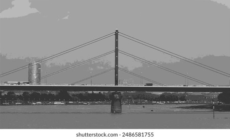 Cable-state bridge over Rhine river