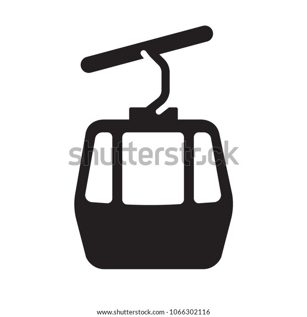 Cableway\
cabin glyph icon. Urban infrastructure vector sign, pictogram,\
illustration. Isolated on white\
background.