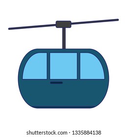 cableway cabin symbol isolated blue lines