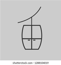 Cableway cabin vector icon. Simple isolated illustration.