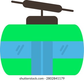Cableway Flat Icon Vector Design