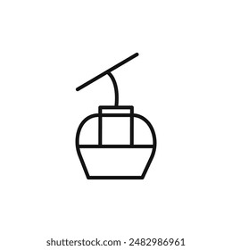 icono funicular de cable logo signo Vector contorno