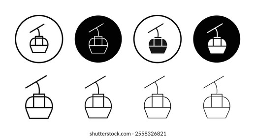 cableway funicular icon logo sign set vector outline