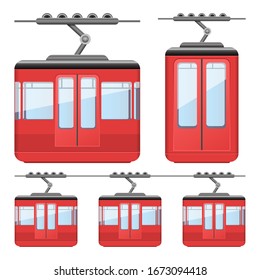 Cableway funicular vector design illustration isolated on white background