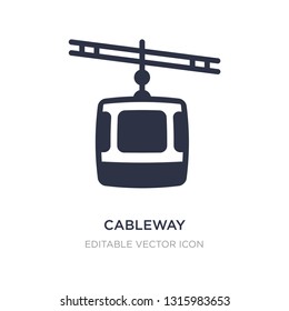 cableway icon on white background. Simple element illustration from Architecture and city concept. cableway icon symbol design.