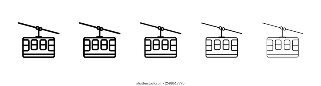 Cableway icon Vector logo sign