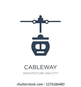 cableway icon vector on white background, cableway trendy filled icons from Architecture and city collection, cableway vector illustration