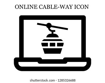 Cableway search icon. Editable Cableway search icon for web or mobile.
