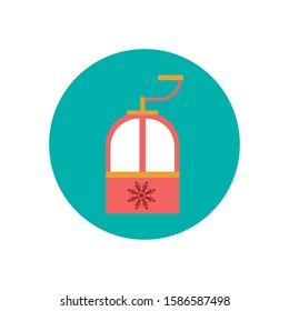 cableway winter transport isolated icon vector illustration design