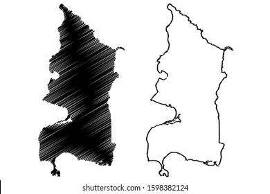 Cabo Rojo municipality (Commonwealth of Puerto Rico, Porto Rico, PR, Unincorporated territories of the United States) map vector illustration, scribble sketch Cabo Rojo map