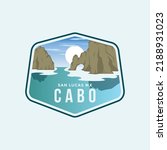 Cabo San Lucas Emblem illustrations logo on white background.