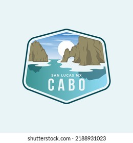 Cabo San Lucas Emblem illustrations logo on white background.