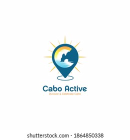 Cabo San Lucas logo illustration with pin