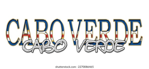 CABO VERDE 3d light bulb alphabet with gold frame isolated on white background. gold glossy dripping  font. Vector illustration.