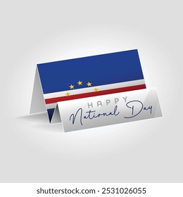 Bandeira de papel-país de Cabo Verde no chão. Feliz dia nacional bandeira design.