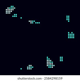 Cabo Verde dotted map. Digital style map of the country on dark background. Cabo Verde shape with square dots. Colored dots style. Large size squares. Beautiful vector illustration.