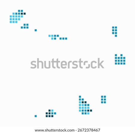 Cabo Verde dotted map. Digital style map of the country on white background. Cabo Verde shape with square dots. Colored dots style. Large size squares. Amazing vector illustration.