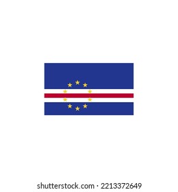 Cabo Verde flag icon flat style design. Cabo Verde flag vector illustration. isolated on white background.