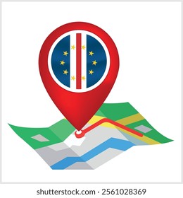 Cabo Verde Flag Location Symbol Design