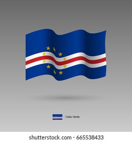 Cabo Verde flag. Official colors and proportion correctly. High detailed vector illustration. 3d and isometry. EPS10