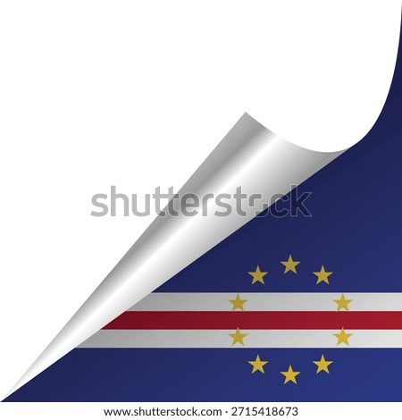 Cabo Verde flag partially revealed under a paper curl.