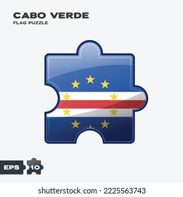 Cabo Verde flag puzzle pieces. vector illustration isolated on a white background